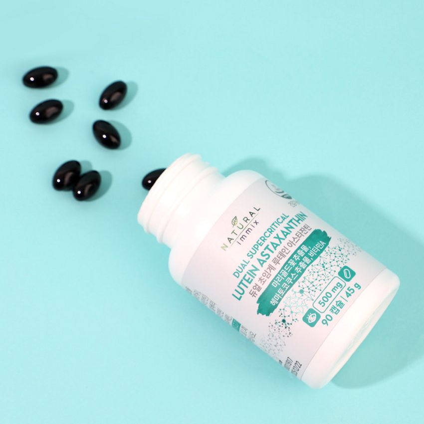 듀얼 초임계 루테인 아스타잔틴 빌베리 100mg (3개월분) 눈건강 90캡슐, 1개